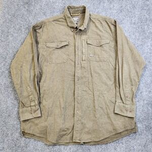 Ariat Rebar Shirt Mens XL Green Solid Flannel Button Up Long Sleeve Workwear‎